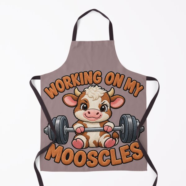 Item preview, Working On My Mooscles Funny Moo Muscles Workout designed and sold by ArtDesignTp.