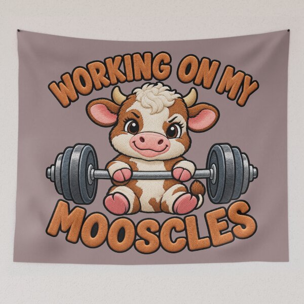 Item preview, Working On My Mooscles Funny Moo Muscles Workout designed and sold by ArtDesignTp.