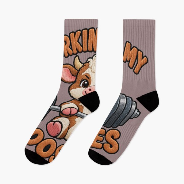 Item preview, Working On My Mooscles Funny Moo Muscles Workout designed and sold by ArtDesignTp.