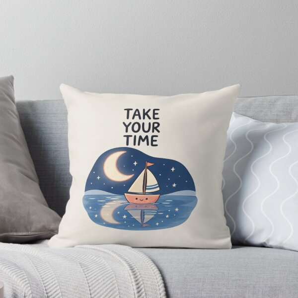 Item preview, Take Your Time | Kawaii Sailboat Moon Ocean Inspirational Quote designed and sold by MrDev.