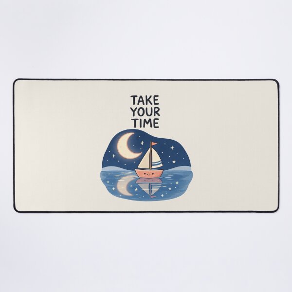 Item preview, Take Your Time | Kawaii Sailboat Moon Ocean Inspirational Quote designed and sold by MrDev.