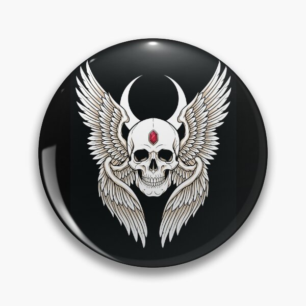 Item preview, Winged Skull Crescent Moon Gothic Art designed and sold by digizonebydas.