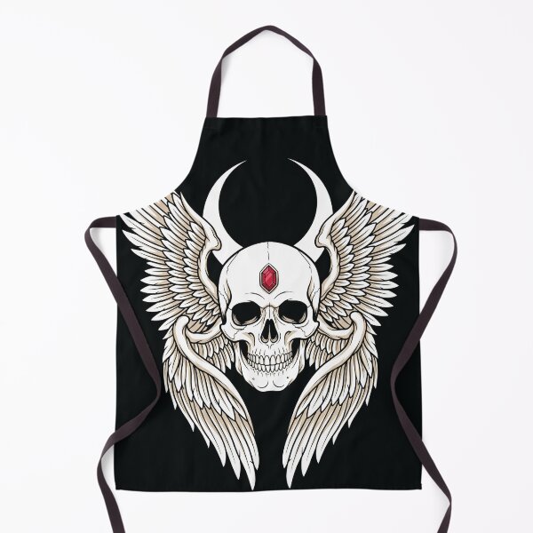 Item preview, Winged Skull Crescent Moon Gothic Art designed and sold by digizonebydas.