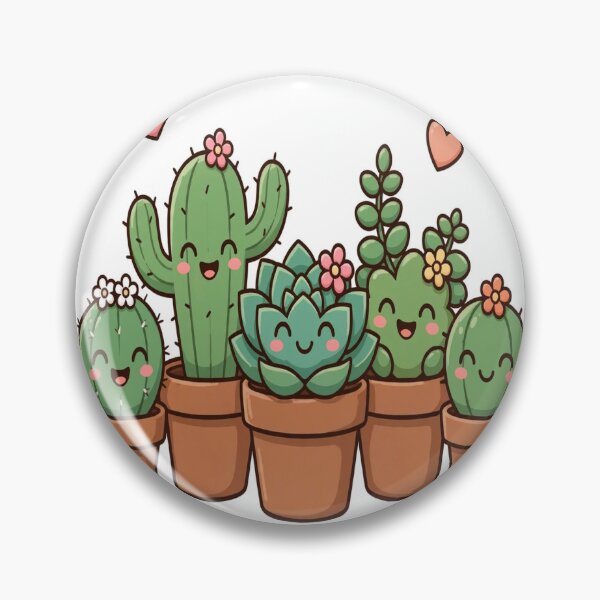 Item preview, Cute Cactus Succulent Happy Plants designed and sold by The Oddball Supply Co..