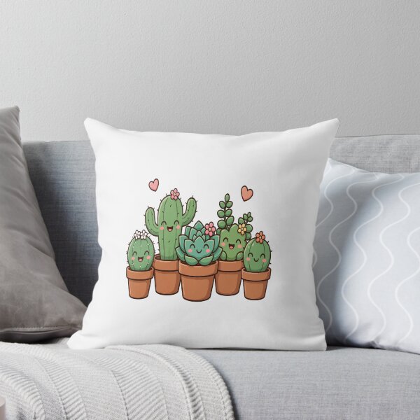 Item preview, Cute Cactus Succulent Happy Plants designed and sold by The Oddball Supply Co..