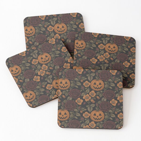 Item preview, Vintage Botanical Halloween Roses & Pumpkin Pattern designed and sold by deisgnsbyshane.