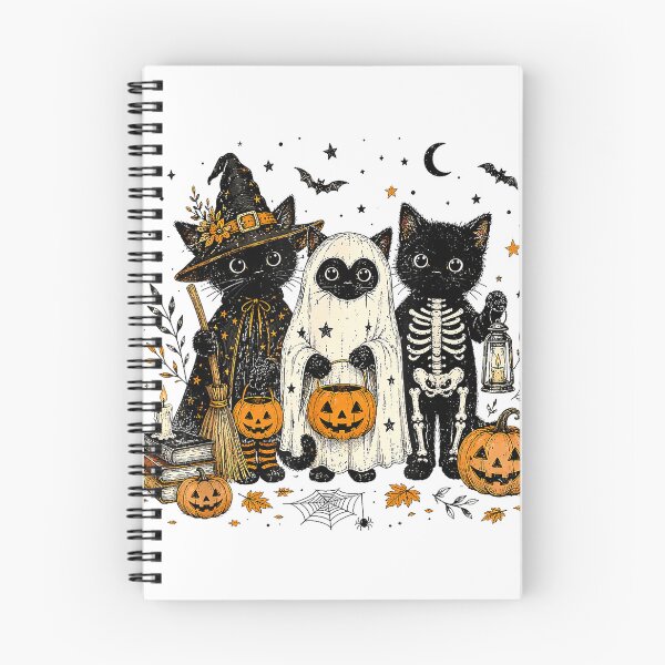 Item preview, Trick or Treat Halloween Spooky Squad Black Cat Ghost Witch T-Shirt designed and sold by Badriiiii.