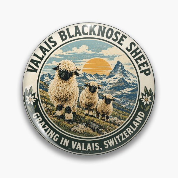 Item preview, Valais Blacknose Sheep - Switzerland Farm Art designed and sold by HaydenMillepied.