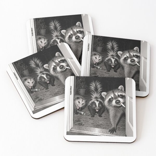 Item preview, Animal Meme Night Crew Raccoon Opossum Skunk Vintage Men designed and sold by Setaraxia.
