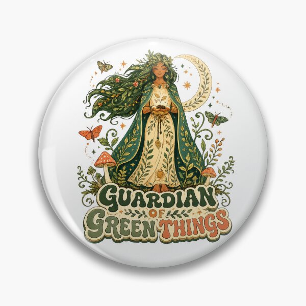 Item preview, Guardian of Green Things Botanical Nature Goddess Cottagecore Fantasy Art designed and sold by inkoutninja.