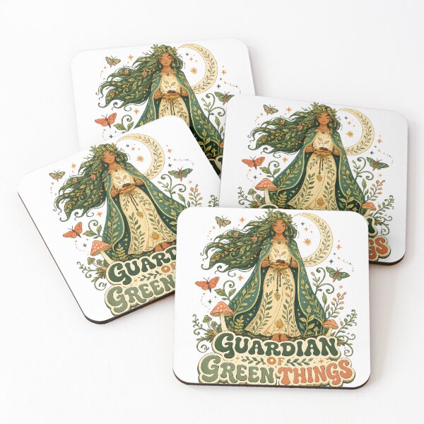 Item preview, Guardian of Green Things Botanical Nature Goddess Cottagecore Fantasy Art designed and sold by inkoutninja.
