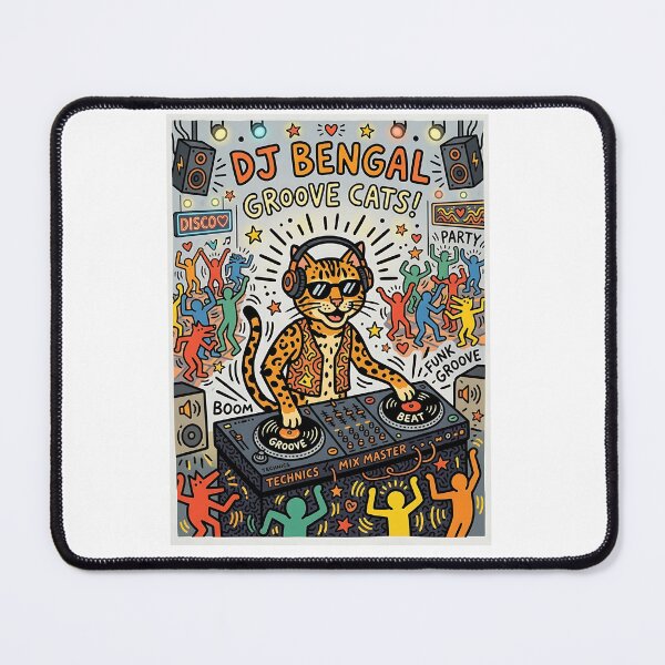 Item preview, Bengal Cat Vinyl DJ designed and sold by PictoVibe.