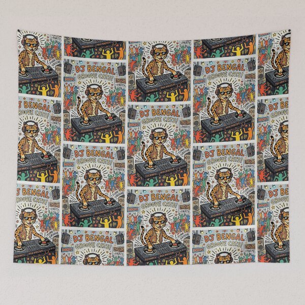 Item preview, Bengal Cat Vinyl DJ designed and sold by PictoVibe.