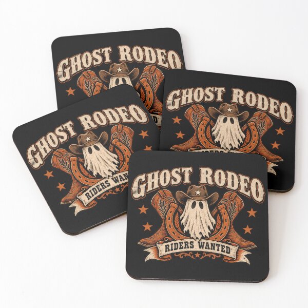 Item preview, Ghost Rodeo Riders Wanted Western Halloween Cowboy Ghost Boots Horseshoe designed and sold by Zizo-DR44.