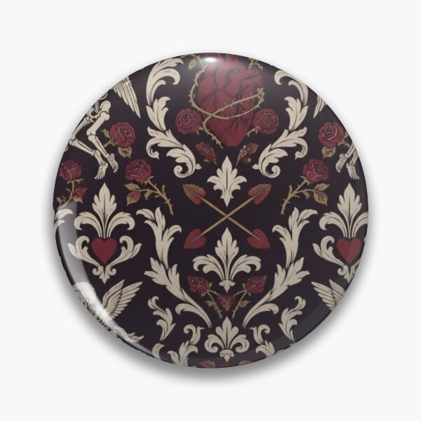 Artikelvorschau, Nahtloses gotisches Damastmuster mit totem Amor | Skelett-Cherub-Motiv im Gothic-Stil für den Valentinstag (wiederholend) entworfen und verkauft von StickyGuys.