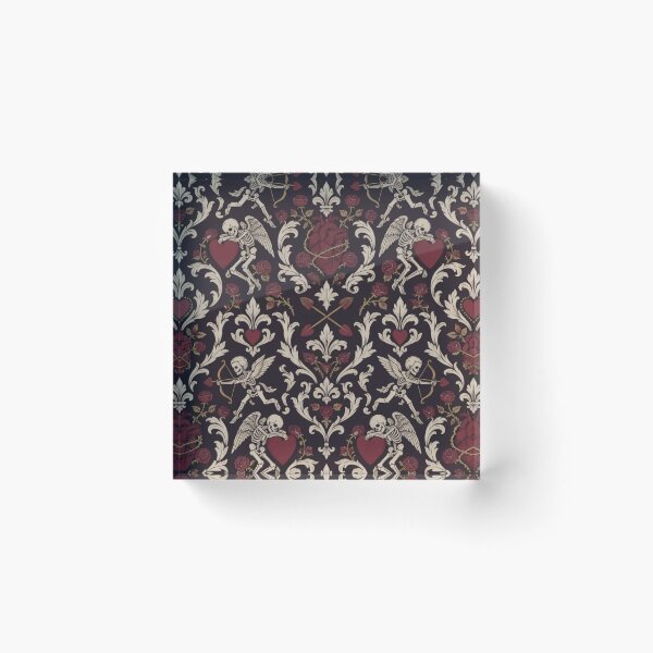 Item preview, Dead Cupid Gothic Damask Seamless Pattern | Skeleton Cherub Goth Valentine Repeat designed and sold by StickyGuys.