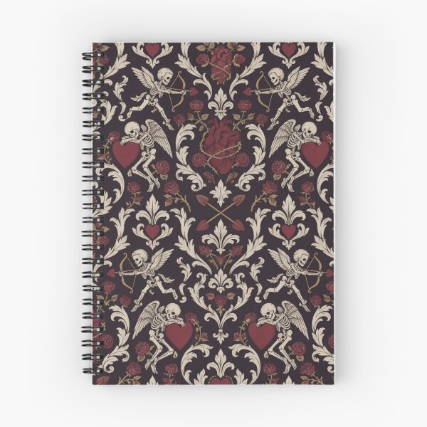 Item preview, Dead Cupid Gothic Damask Seamless Pattern | Skeleton Cherub Goth Valentine Repeat designed and sold by StickyGuys.