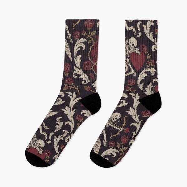 Item preview, Dead Cupid Gothic Damask Seamless Pattern | Skeleton Cherub Goth Valentine Repeat designed and sold by StickyGuys.