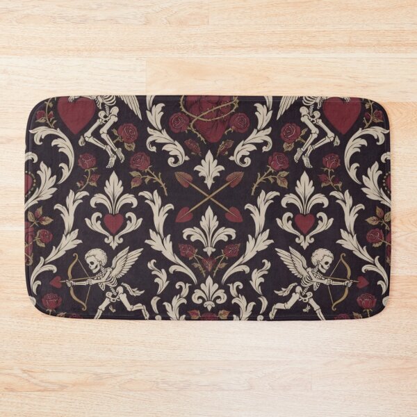 Item preview, Dead Cupid Gothic Damask Seamless Pattern | Skeleton Cherub Goth Valentine Repeat designed and sold by StickyGuys.