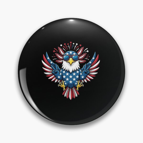 Item preview, Patriotic Bald Eagle Peace Sign American Flag Design designed and sold by MiALopezArt.