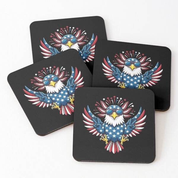 Item preview, Patriotic Bald Eagle Peace Sign American Flag Design designed and sold by MiALopezArt.