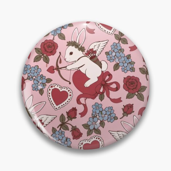 Item preview, Cupid Rabbit Vintage Valentine Seamless Pattern | Victorian Bunny with Bow and Arrow designed and sold by StickyGuys.