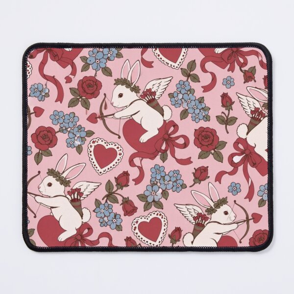 Item preview, Cupid Rabbit Vintage Valentine Seamless Pattern | Victorian Bunny with Bow and Arrow designed and sold by StickyGuys.