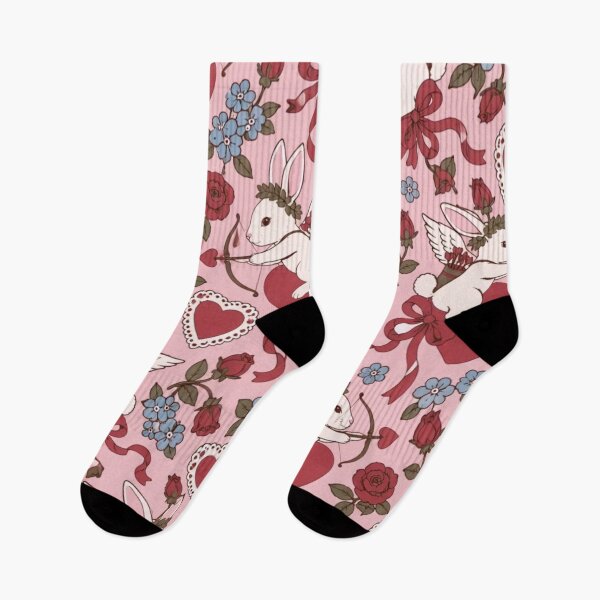 Item preview, Cupid Rabbit Vintage Valentine Seamless Pattern | Victorian Bunny with Bow and Arrow designed and sold by StickyGuys.