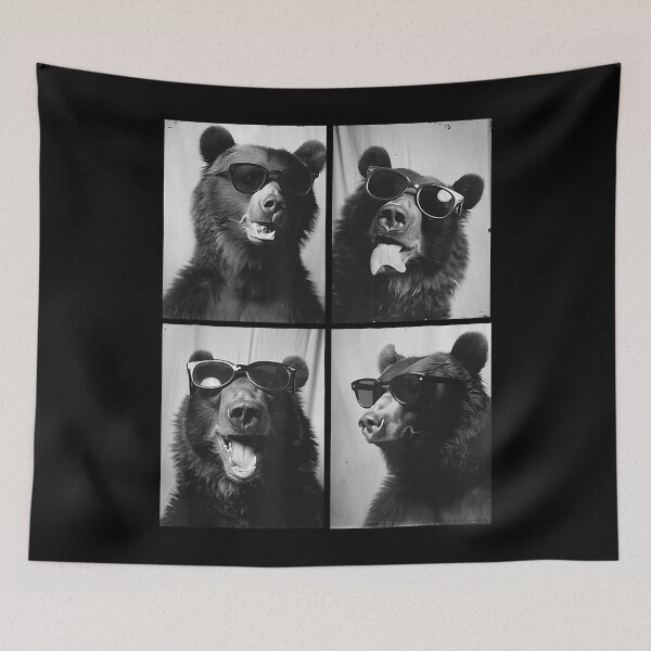 Item preview, Funny Bears with Sunglasses Cool Retro Photography Forest Animal  designed and sold by Setaraxia.