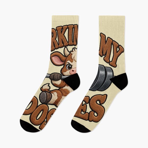 Item preview, Working On My Mooscles Cow Workout Graphic designed and sold by ArtDesignTp.