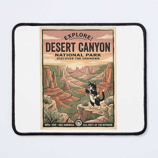 Item preview, Tuxedo Cat Desert Explorer designed and sold by PictoVibe.