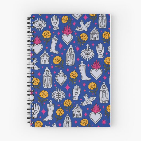 Item preview, Milagros Seamless Pattern | Mexican Folk Art Sacred Hearts and Tin Charms designed and sold by StickyGuys.