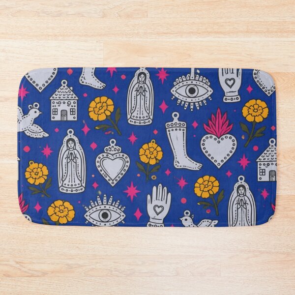Item preview, Milagros Seamless Pattern | Mexican Folk Art Sacred Hearts and Tin Charms designed and sold by StickyGuys.