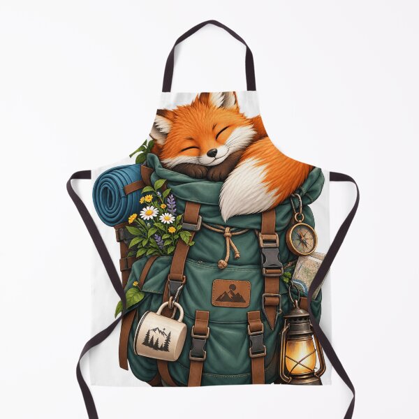 Item preview, Cozy Fox Adventure – Sleeping Fox in Hiking Backpack designed and sold by meghnad.