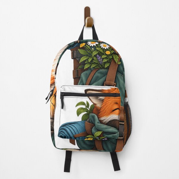Item preview, Cozy Fox Adventure – Sleeping Fox in Hiking Backpack designed and sold by meghnad.