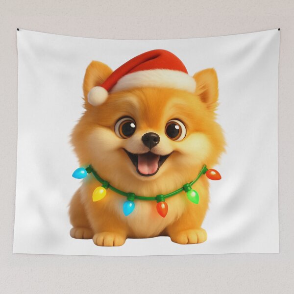 Item preview, Pomeranian Dog Christmas Cheer designed and sold by Sillytoe.