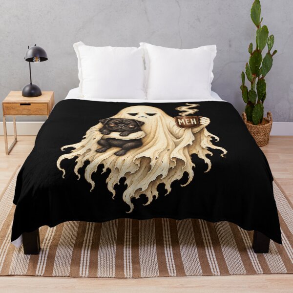 Item preview, Halloween Animal Meme Night Vintage Pug Dog Meh Coffee Cup designed and sold by Setaraxia.