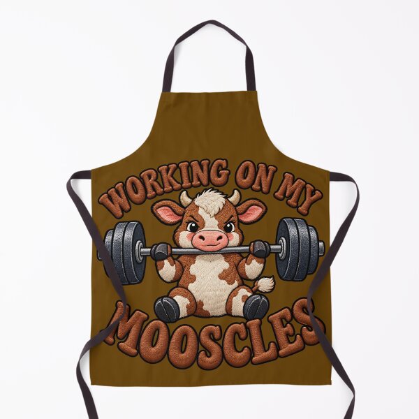 Item preview, Working On My Mooscles Funny Cow Fitness Design designed and sold by ArtDesignTp.