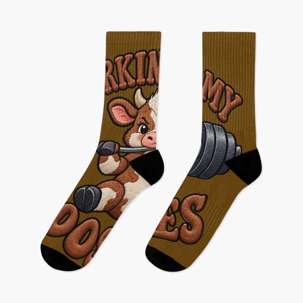 Item preview, Working On My Mooscles Funny Cow Fitness Design designed and sold by ArtDesignTp.