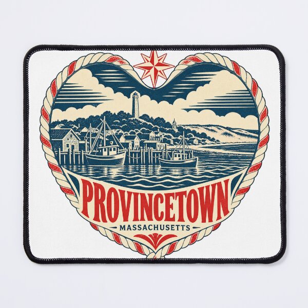 Item preview, Provincetown USA Travel Souvenir Nautical Woodcut Heart designed and sold by VisualArtsOasis.