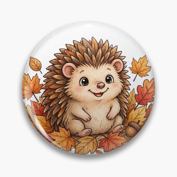 Item preview, Cute Hedgehog Fall Leaves Autumn designed and sold by The Oddball Supply Co..