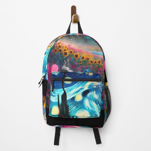 Item preview, Girl Standing On Blooming Hill Under Swirling Starry Sky With Teapot designed and sold by DamianeRaymond.