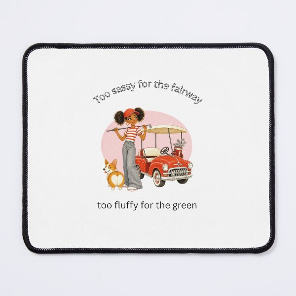 Item preview, Cute Color Pencil Girl Golfer and Fluffy Corgi designed and sold by Huy Vo Hand-Drawn Art.