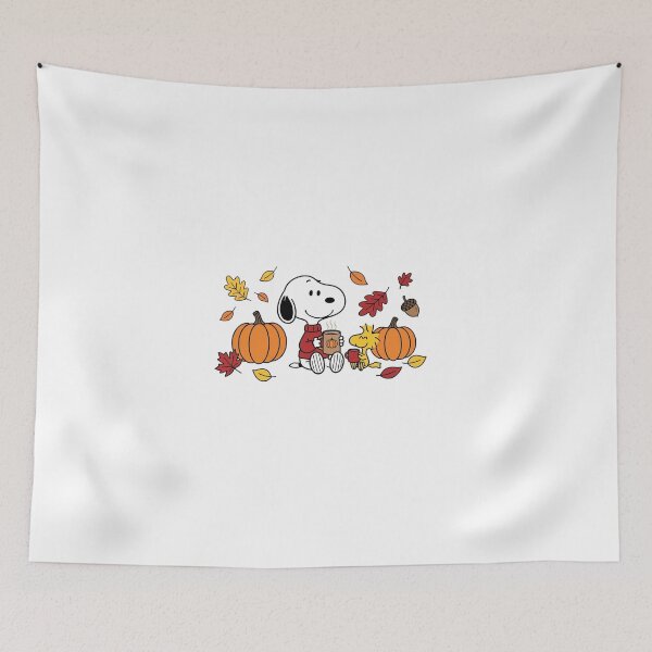 Item preview, Cute Snoopy and Woodstock Coffee Pumpkins and Fall Leaves Art designed and sold by skylove94.