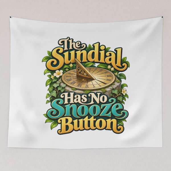 Item preview, Sundial Has No Snooze Button Garden Humor Art designed and sold by Bikivuno.