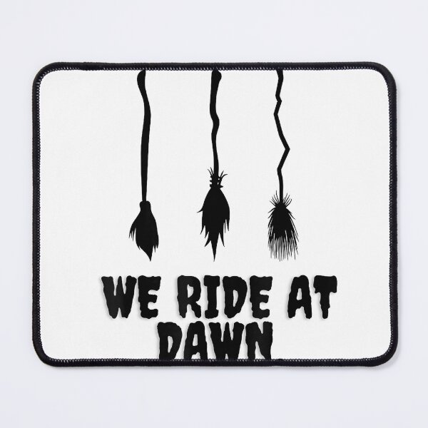 Item preview, We Ride at Dawn Funny Witches Broom Halloween Costume Humor T-Shirt designed and sold by KeathyArt.