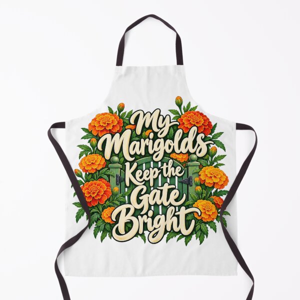 Item preview, Marigolds Keep the Gate Bright Botanical Saying designed and sold by Bikivuno.