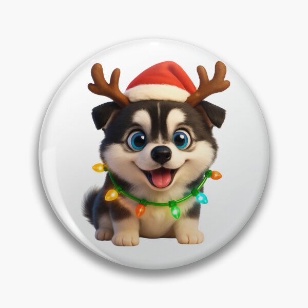 Item preview, Pomsky Dog Christmas Reindeer designed and sold by Sillytoe.