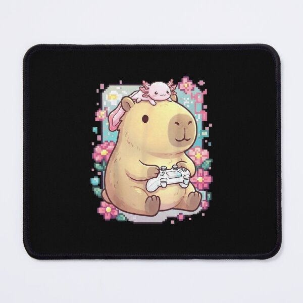 Item preview, Cute Gamer Capybara and Axolotl Pixel Gaming Design designed and sold by MiALopezArt.