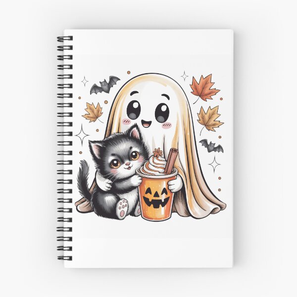 Item preview, Cute Ghost and Kitten Pumpkin Spice Latte Cup Halloween Fall Coffee Lover designed and sold by Zizo-DR44.
